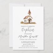 Invitation Baptême De Fille De L'Église Simple Et Élégante (Devant)