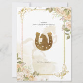 Invitation Baptême de fille jumelle mexicaine blanche et or (Dos)