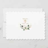 Invitation Baptême de fille photo de Magnolia blanche délicat (Dos)