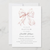 Invitation Baptême de fille rose (Devant)