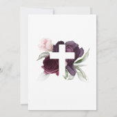 Invitation Baptême de Fille Rose et Croix Blanche de Bourgogn (Dos)