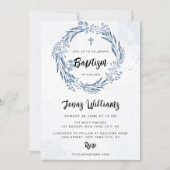 Invitation Baptême de fleurs bleues (Devant)