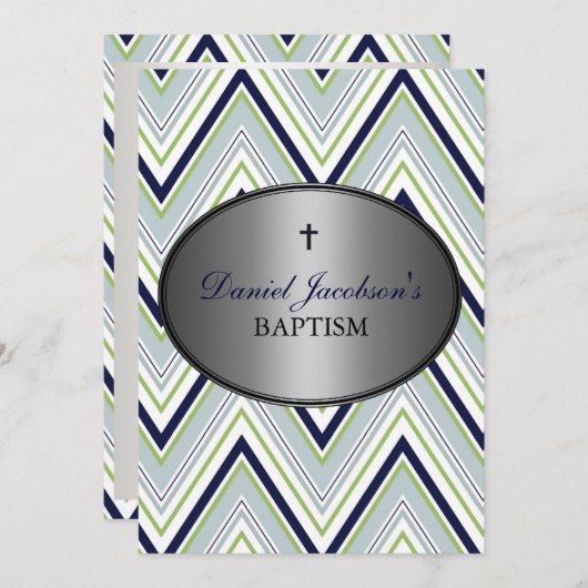 Invitation Baptême de Garçon (Devant / Derrière)