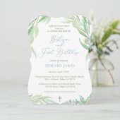 Invitation Baptême de garçon 1ère fête d'anniversaire, Printe (Debout devant)