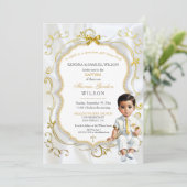 Invitation Baptême de garçon Bapteme Communion Christening (Debout devant)