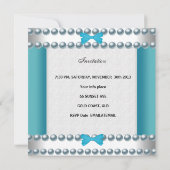 Invitation Baptême de garçon Christening garçon Blanc Bleu Bo (Dos)