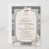 Invitation Baptême de garçon de la Fiesta et Sylver d'anniver (Devant)