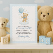 Invitation Baptême de Garçon en Teddy Scalloped
