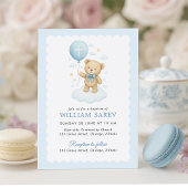 Invitation Baptême de Garçon en Teddy Scalloped