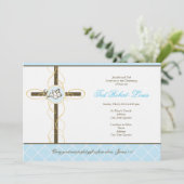 Invitation Baptême de garçon/invitation de baptême (Debout devant)