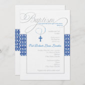 Invitation Baptême de Garçon| Marine (Devant / Derrière)