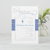 Invitation Baptême de Garçon| Marine (Debout devant)