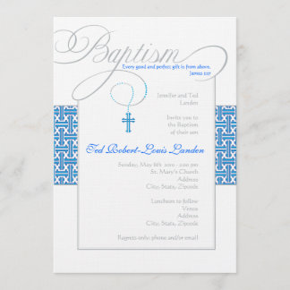 Invitation Baptême de Garçon| Royal Blue