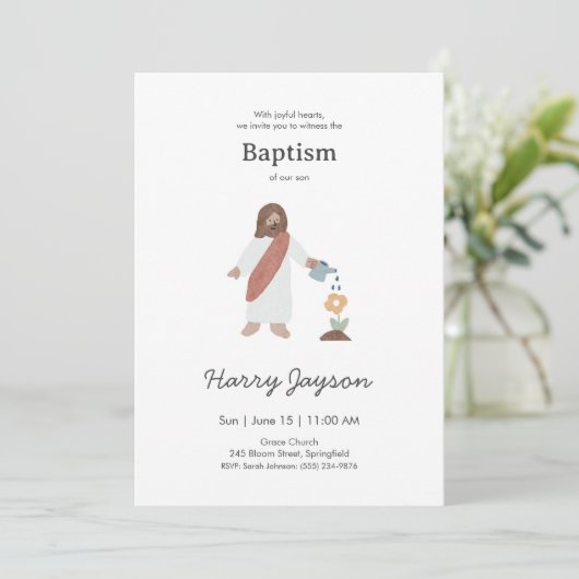 Invitation Baptême de Jésus minimal (Debout devant)