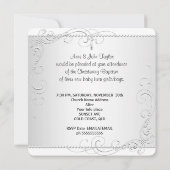 Invitation Baptême de jumeaux bébé fille garçon Blanc 2a (Dos)