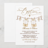 Invitation Baptême de jumeaux garçons (Devant / Derrière)