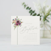 Invitation Baptême de la Bourgogne et de la croix florale dou (Debout devant)