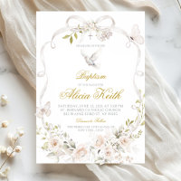 Baptême de la colombe coquette à ruban floral blan