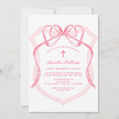 Invitation Baptême de la crête rose (Devant)