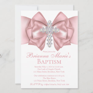 Invitation Baptême de la croix de diamant Christening Invit