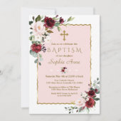 Invitation Baptême de la Croix d'or Fleurs de Broussaillis de (Devant)