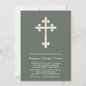 Invitation Baptême de la Croix Verte Forestière (Devant)