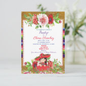 Invitation Baptême de la Fête Rouge espagnole (Debout devant)