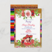 Invitation Baptême de la Fête Rouge espagnole (Devant / Derrière)