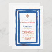 Invitation Baptême de la frontière bleue (Devant / Derrière)