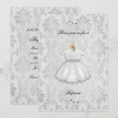 Invitation Baptême de la jeune fille de Demask bla (Devant / Derrière)