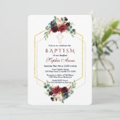 Invitation Baptême de la marine bourguignonne Hexagon d'or fl (Debout devant)