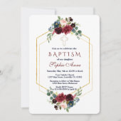 Invitation Baptême de la marine bourguignonne Hexagon d'or fl (Devant)