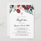 Invitation Baptême de la marine rose de Bourgogne (Devant)