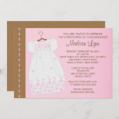 Invitation Baptême de la petite fille / Indéviation du baptêm (Devant / Derrière)