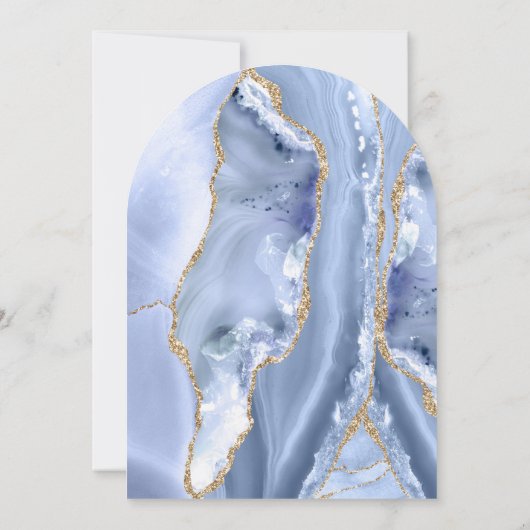 Invitation Baptême de l'agate bleue de Cornflower (Dos)