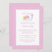 Invitation Baptême de l'ange douce et du baptême croisé (Devant / Derrière)