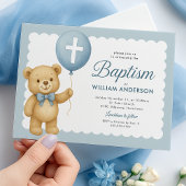 Invitation Baptême de l'ours en peluche