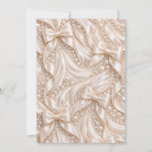 Invitation Baptême de luxe perle et ruban de satin (Dos)