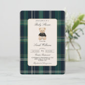 Invitation Baptême de Luxe pour Bébé Garçon (Debout devant)