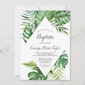 Invitation Baptême de palme tropicale sauvage (Devant)