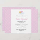 Invitation Baptême de petite fille douce (Devant / Derrière)