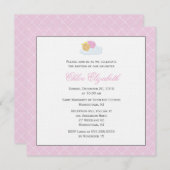 Invitation Baptême de petite fille douce (Devant / Derrière)