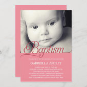 Invitation Baptême de photos de script précieux -  (Devant / Derrière)