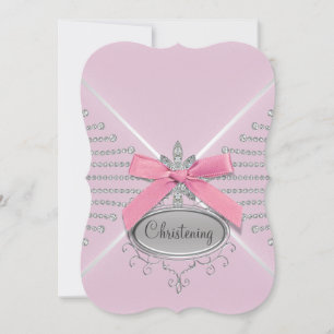 Invitation Baptême de rose d'arc de diamant