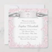 Invitation Baptême de rose rose Pretty (Dos)