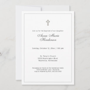 Invitation Baptême de Script Classique