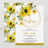 Invitation Baptême de tournesol (Devant / Derrière)