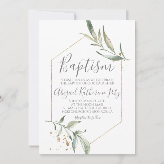 Invitation Baptême de verdure (Devant)