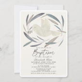 Invitation Baptême de verdure de la branche d'olivier de la c (Devant)