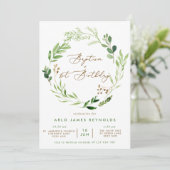 Invitation Baptême de verdure et 1er anniversaire (Debout devant)